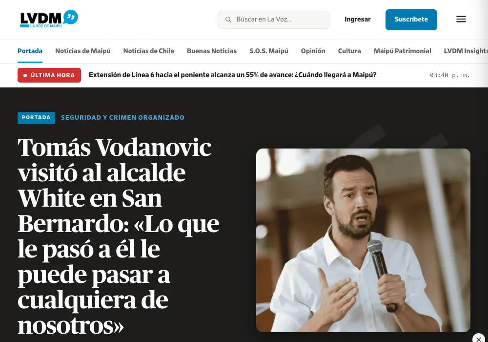 Portada de La Voz de Maipú